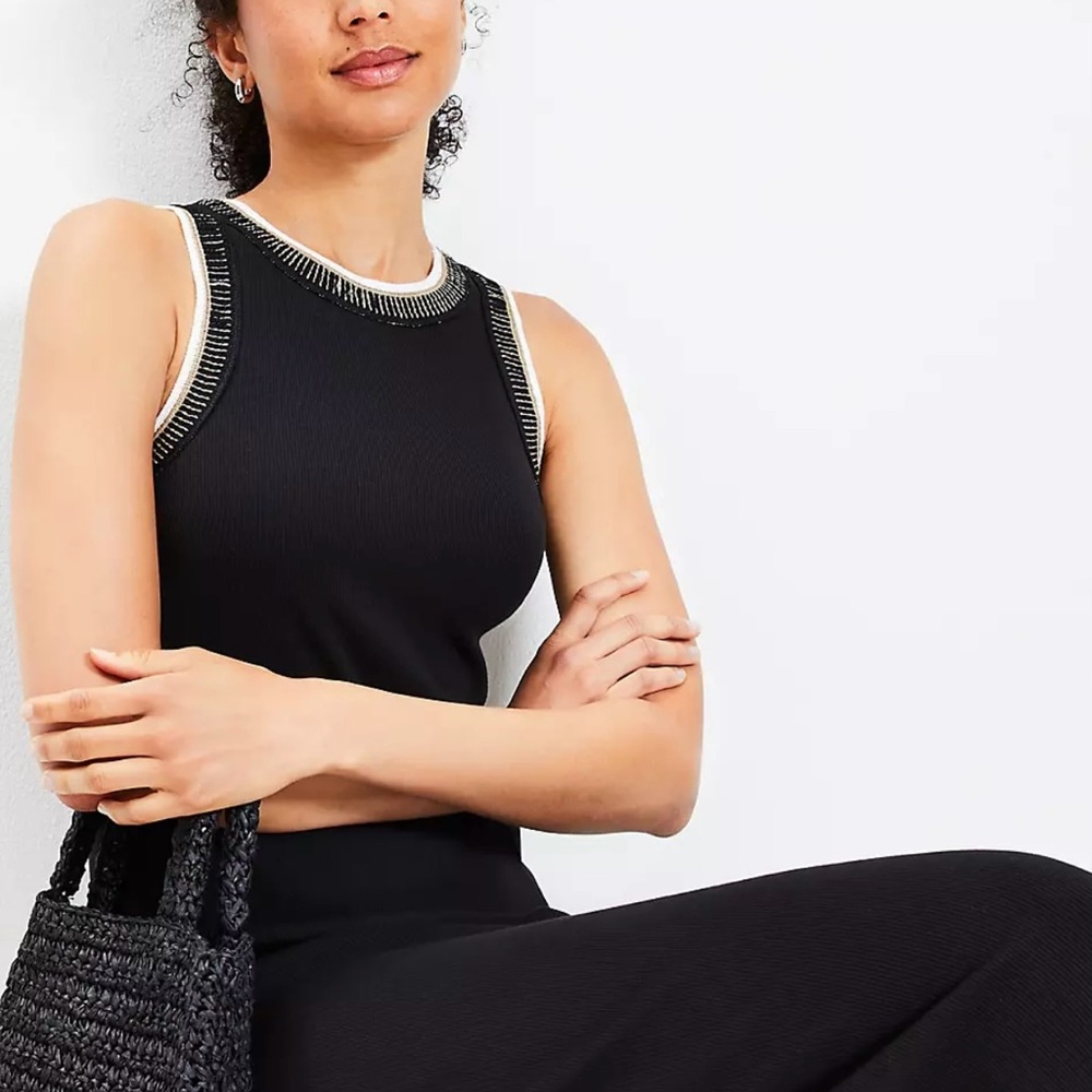 Black Sleeveless Knit Loft Dress